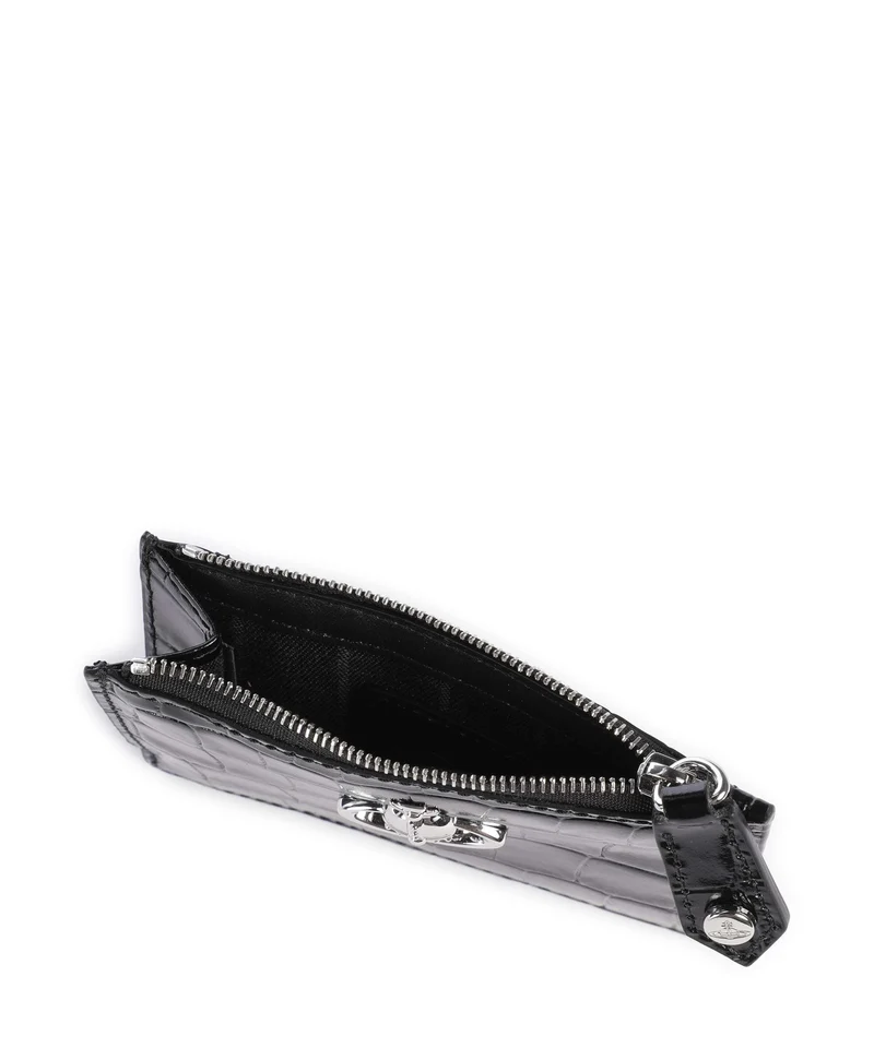 Vivienne Westwood Embossed Croc Slim Étui à cartes crédit black