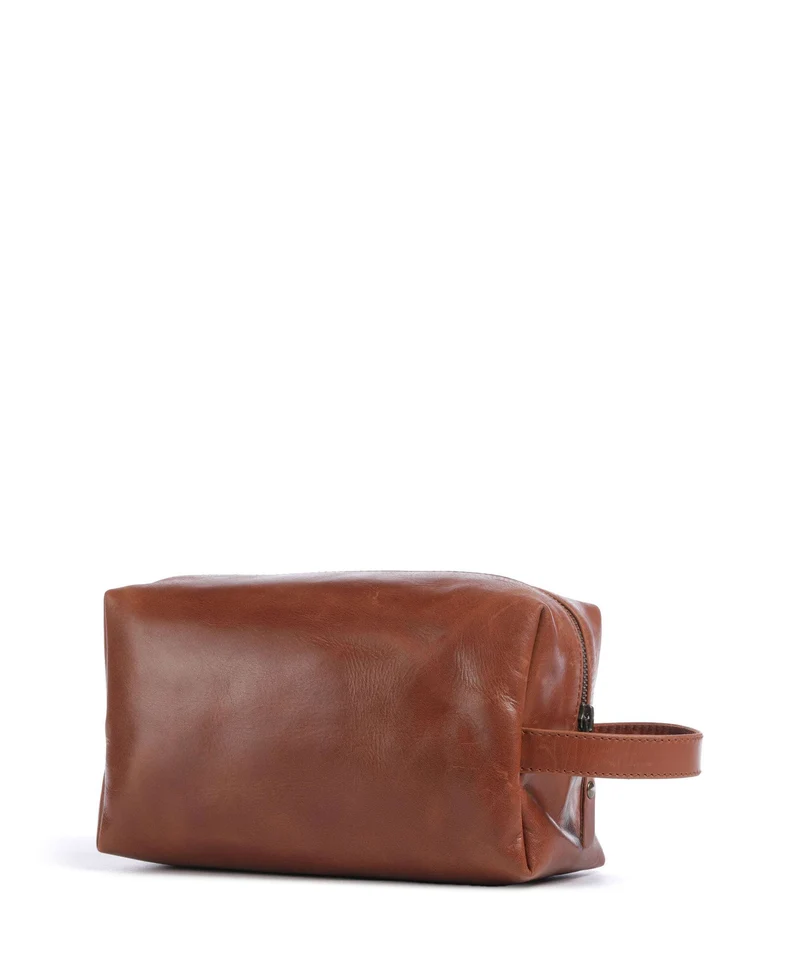 Buckle & Seam Crazy Horse Everest Trousse de toilette cognac