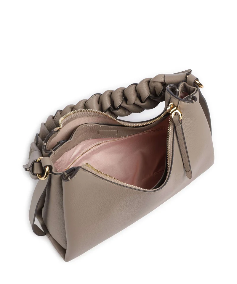 Coccinelle Boheme Grana Double Sac porté épaule warm taupe/rosette