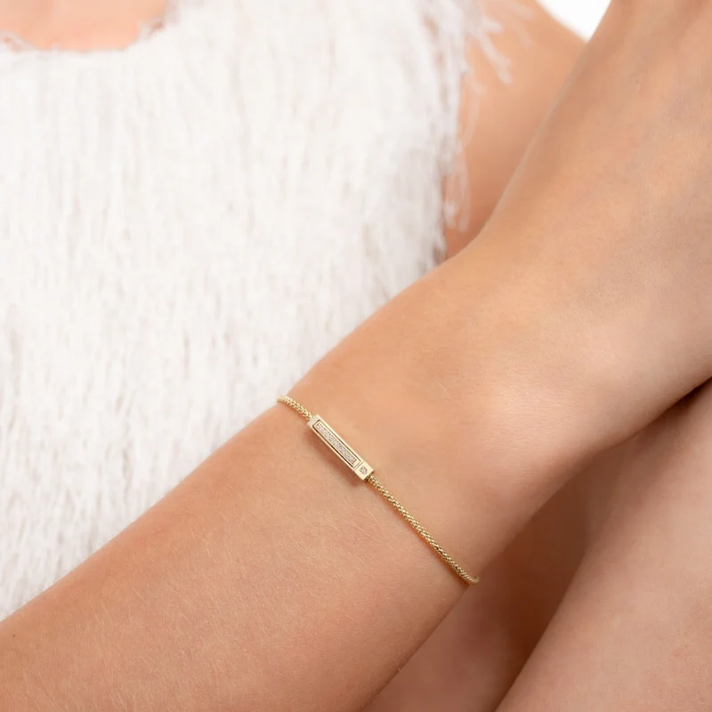 Isabel Bernard Le Marais Liaison bracelet en or 14 carats avec pierres en zirconium IB320154