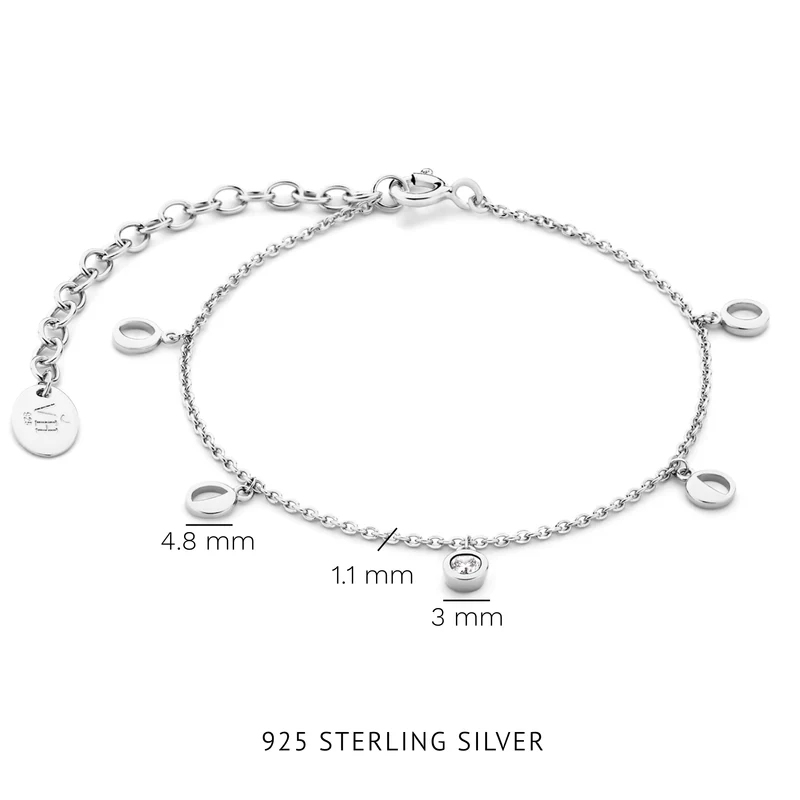 Violet Hamden Luna Bracelet en Argent 925 Sterling avec Lunes et Pierre de Zircon Blanc VH320032