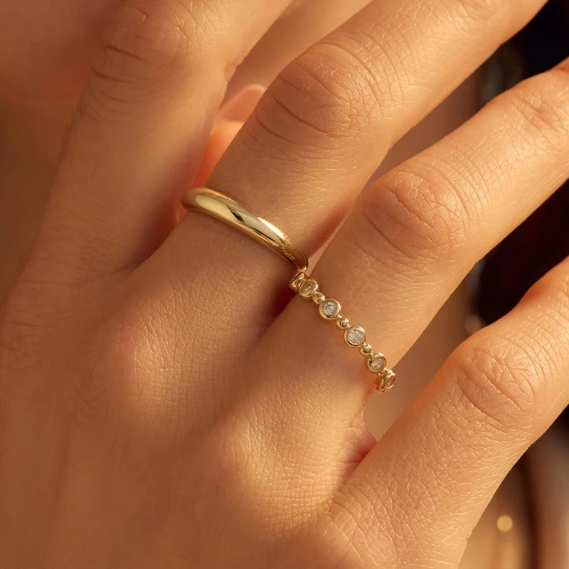 Beloro Jewels Bague Della Spiga Dôme en or 9 carats BO330040-54