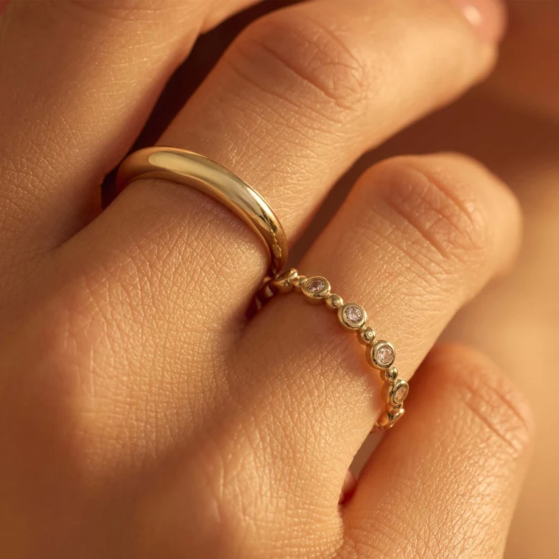 Beloro Jewels Bague Della Spiga Dôme en or 9 carats BO330040-54