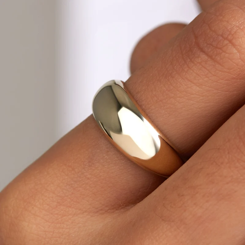 Beloro Jewels Bague Della Spiga Dôme en or 9 carats BO330047-52