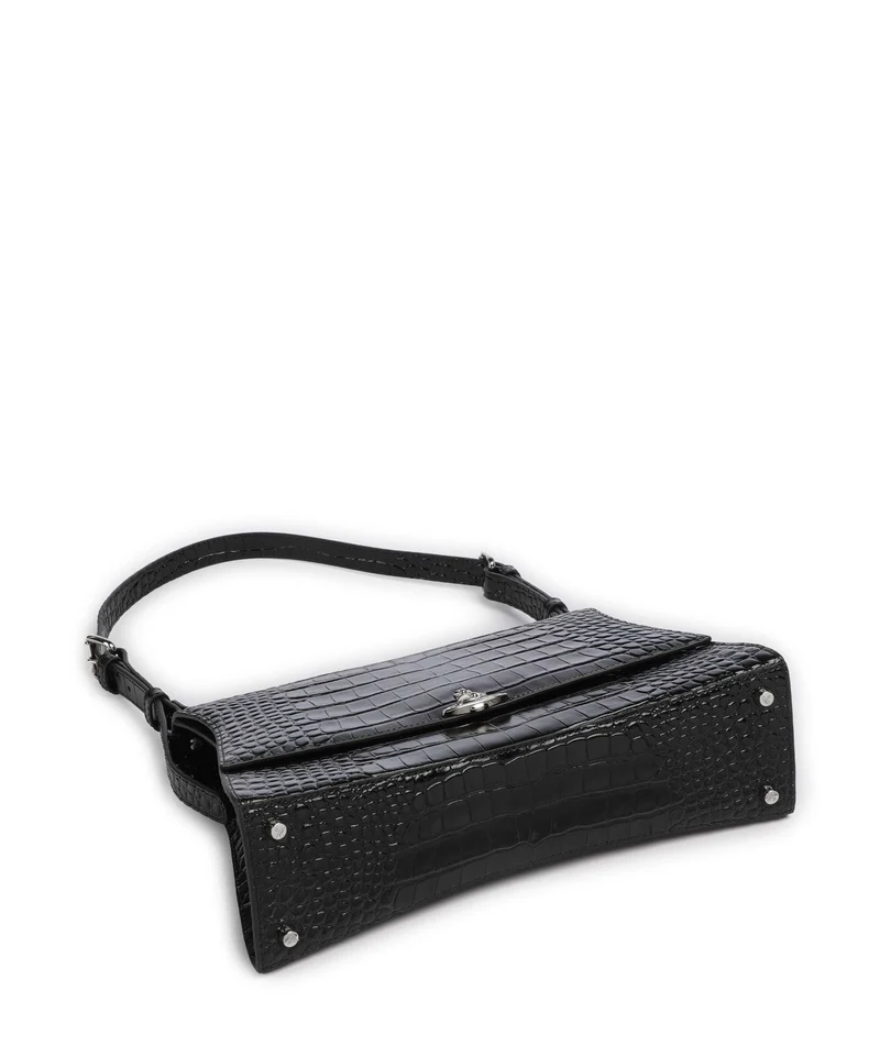 Vivienne Westwood Bianca Embossed Croc M Sac porté épaule black