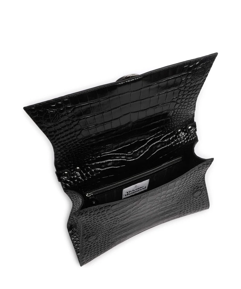 Vivienne Westwood Bianca Embossed Croc M Sac porté épaule black