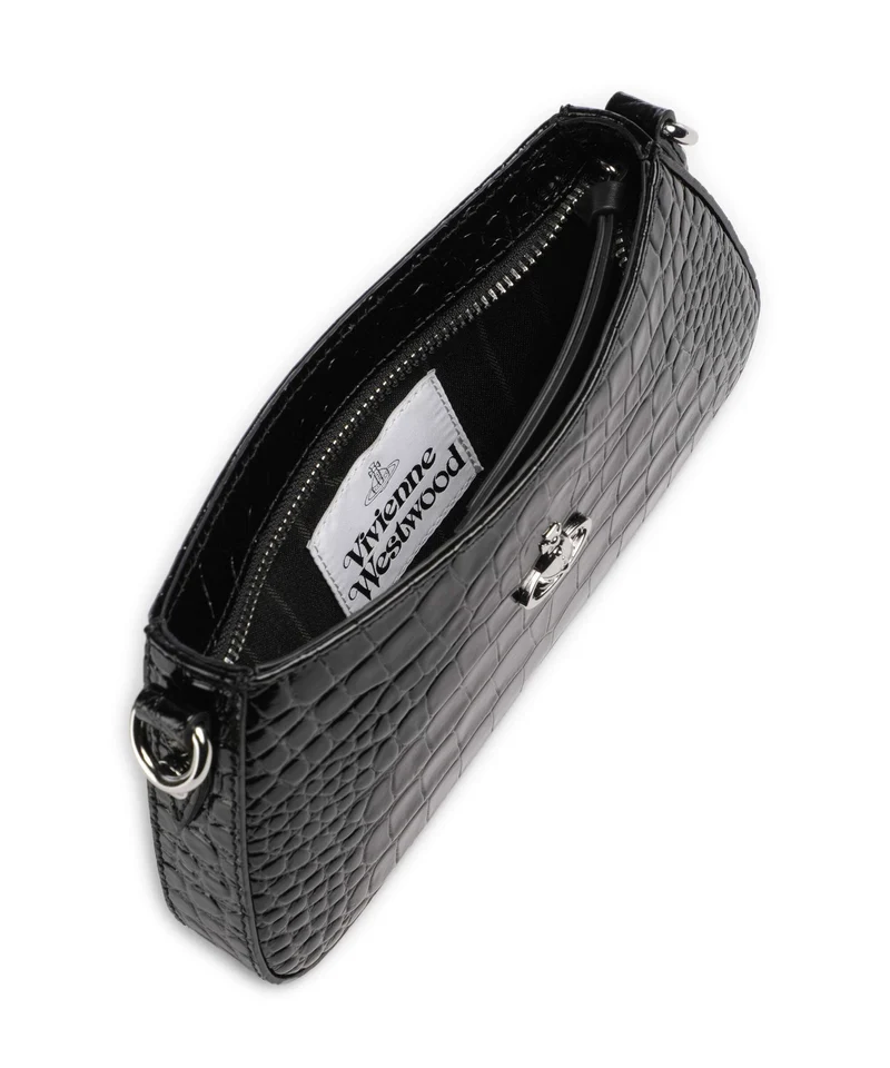 Vivienne Westwood Tasha Embossed Croc Sac porté épaule black
