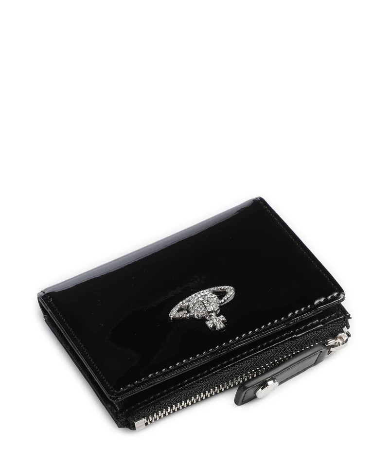 Vivienne Westwood Patent Étui à cartes crédit black/diamante orb