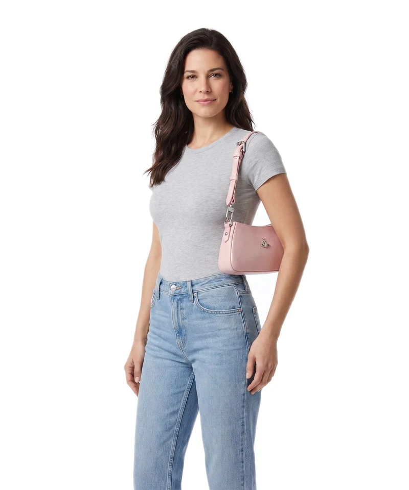 Vivienne Westwood Tasha Smooth Sac porté épaule pastel pink