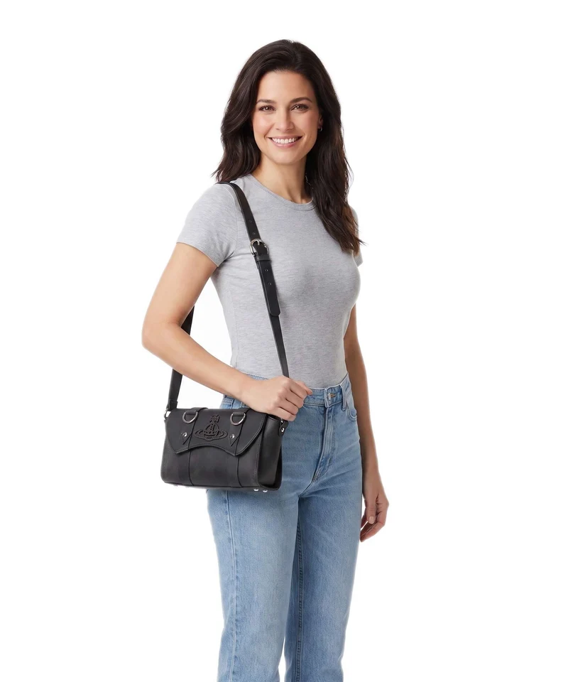 Vivienne Westwood Kimmy Distressed Sac bandoulière off black