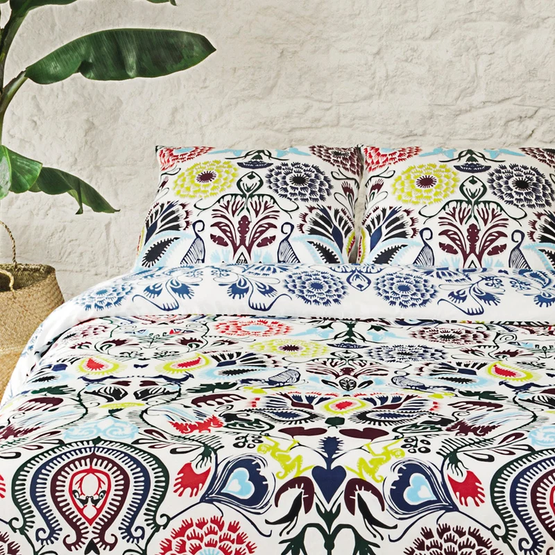 Pack linge de lit - Parure Love stories Mulitcolor + Drap-housse blanc cassé