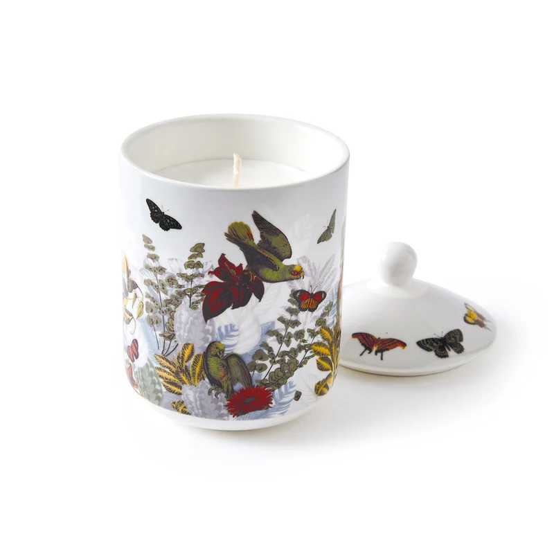 Bougie parfumée en pot de porcelaine - Jardin D'hiver - Figuier - durée de combustion 65h - 315 g
