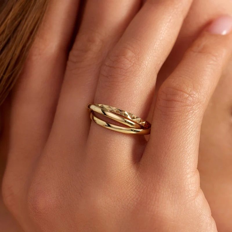 Parte di Me Ponte Vecchio Bague Ponte Vecchio Lucilla en argent sterling 925 plaqué or avec diamant taillé PDM33072-52