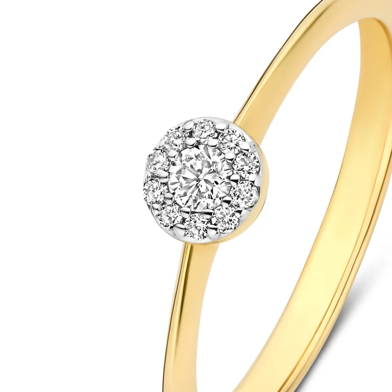 Isabel Bernard De la Paix Viviane bague en or 14 carats avec diamant 0.11 ct IBD330037-50