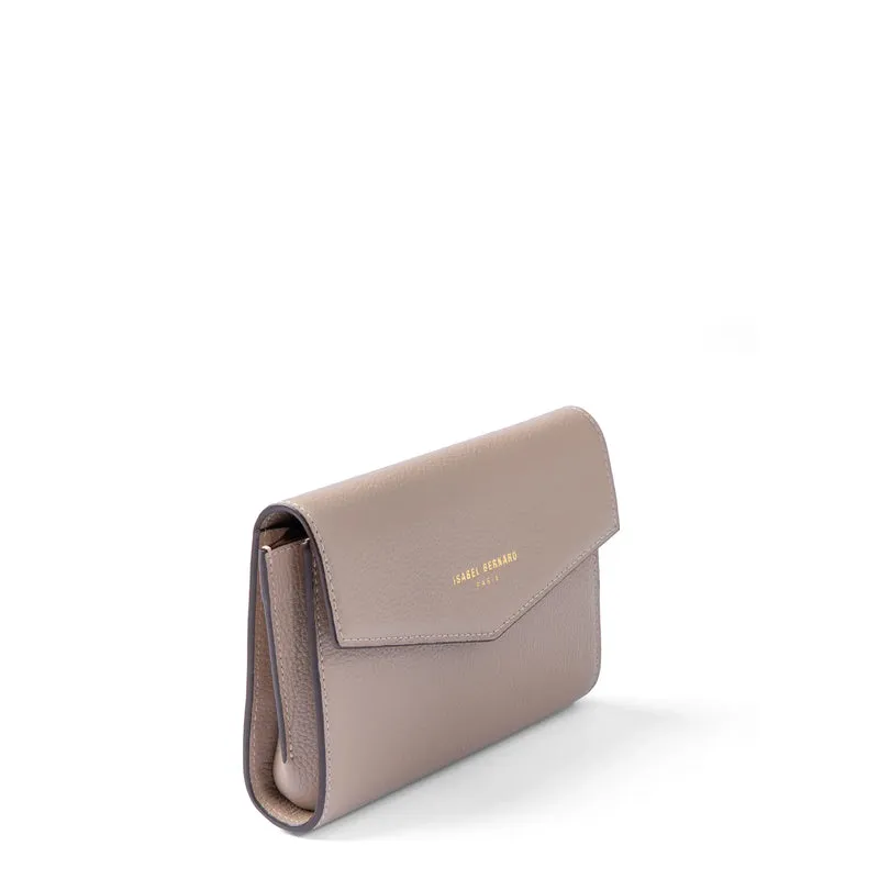 Isabel Bernard Honoré Lina Pochette Taupe Avec Chaîne D’Épaule Amovible IB21135-078