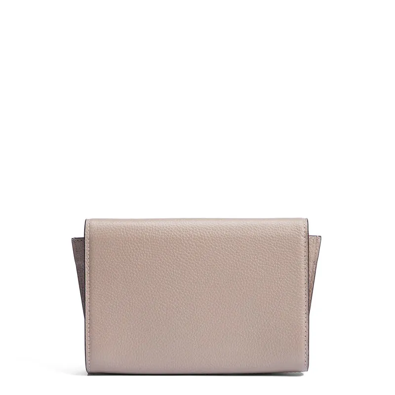 Isabel Bernard Honoré Lina Pochette Taupe Avec Chaîne D’Épaule Amovible IB21135-078