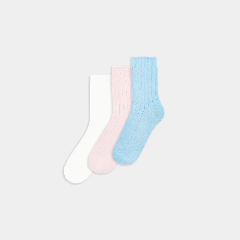 Chaussettes Côtelées (Lot de 3) - Multicolore