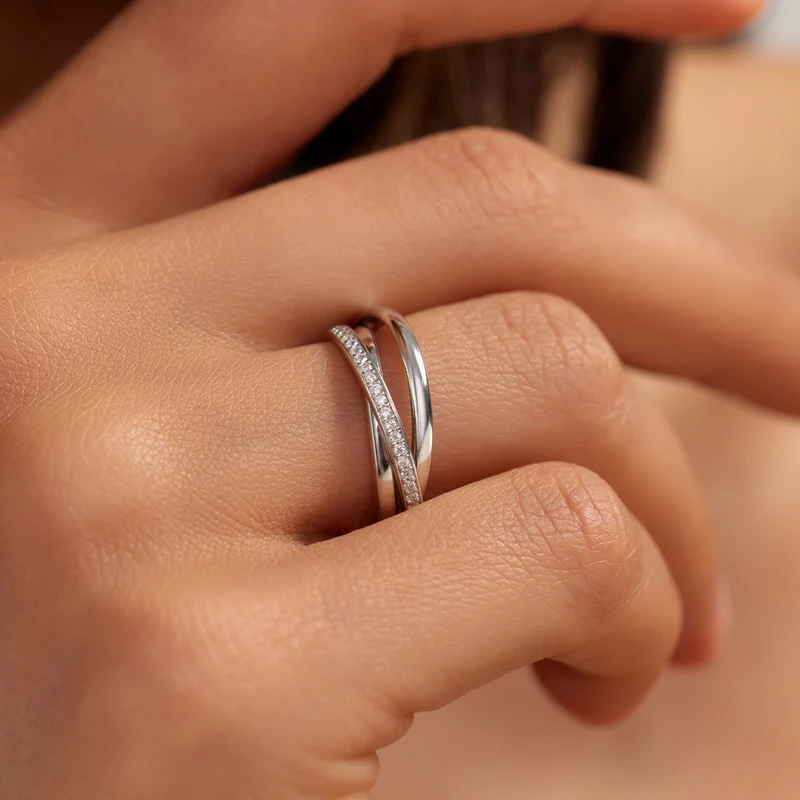 Parte di Me Ponte Vecchio Bague Ponte Vecchio Lanza en argent sterling 925 avec zircone PDM33071-48