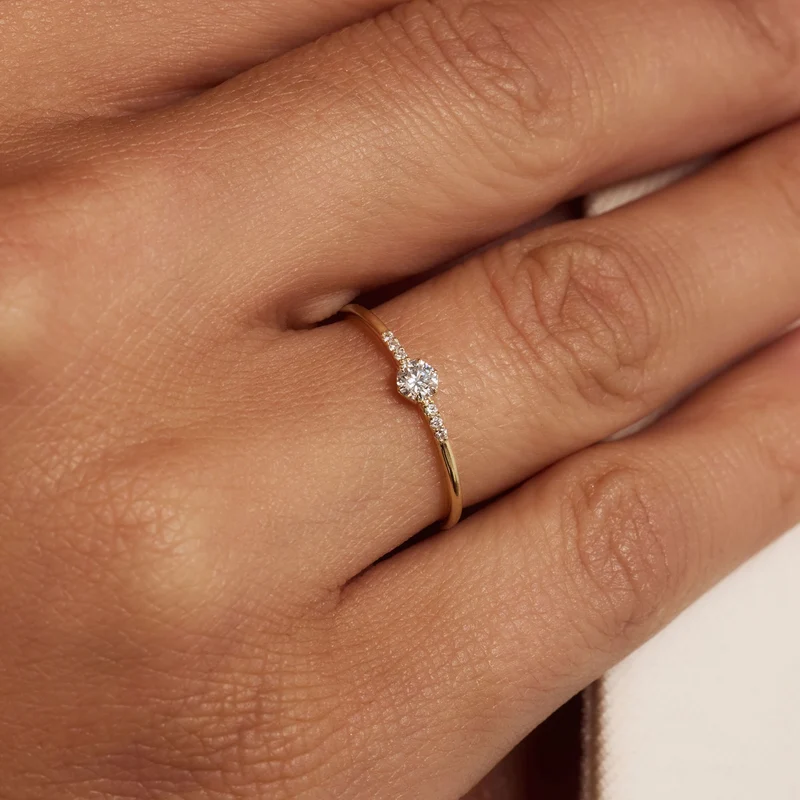 Isabel Bernard De la Paix Bague De la Paix Belinda en or 14 carats avec diamant 0,12 carat IBD330040-48