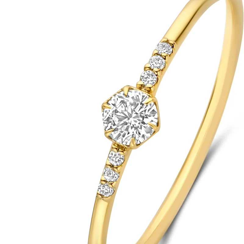 Isabel Bernard De la Paix Bague De la Paix Belinda en or 14 carats avec diamant 0,12 carat IBD330040-48
