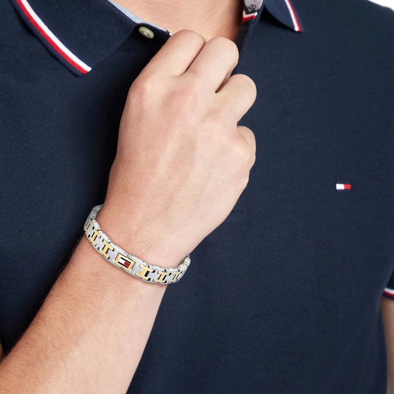 Tommy Hilfiger Acier Inoxydable Bicolore Homme Bracelet Chaîne TJ2790683