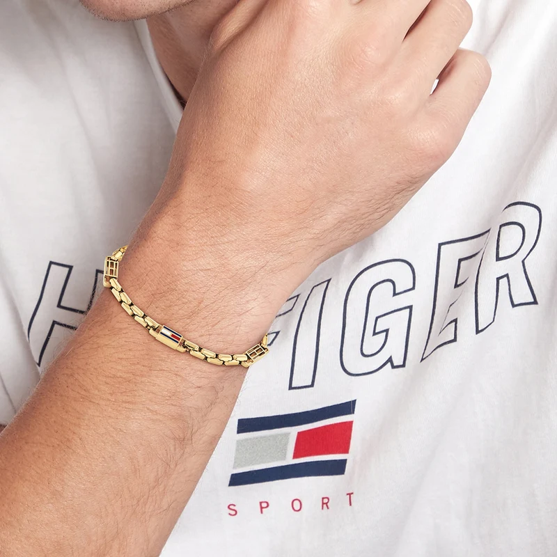 Tommy Hilfiger Acier Inoxydable Doré Homme Bracelet Chaîne TJ2790675