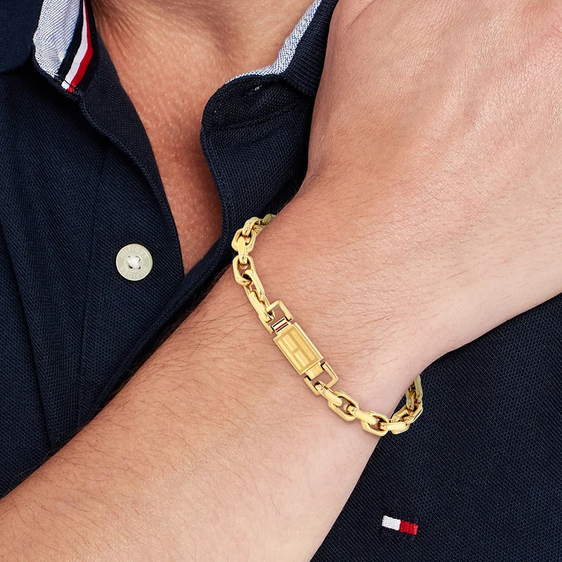 Tommy Hilfiger Acier Inoxydable Doré Homme Bracelet Chaîne TJ2790716