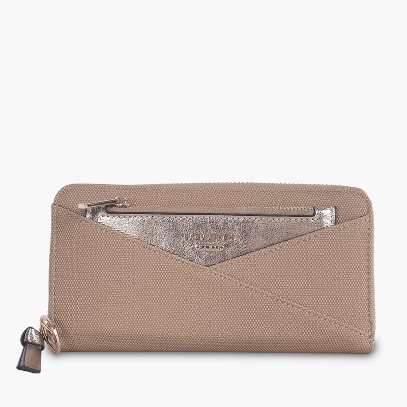 Grand portefeuille beige Tamelia