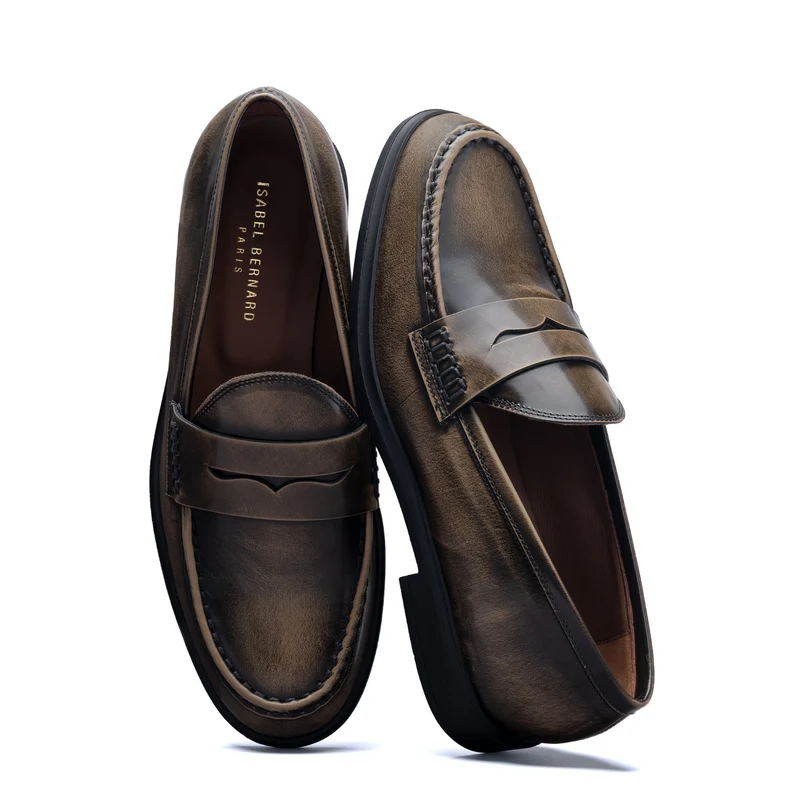 Isabel Bernard Vendôme Blandine mocassins en cuir spazzolato moka IB51015-639-36
