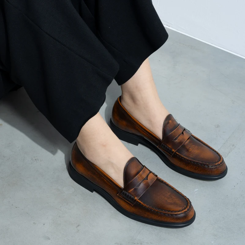 Isabel Bernard Vendôme Blandine mocassins en cuir spazzolato cognac IB51015-636-35