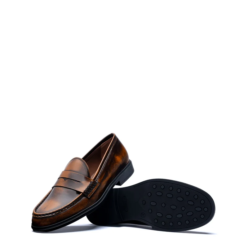 Isabel Bernard Vendôme Blandine mocassins en cuir spazzolato cognac IB51015-636-35