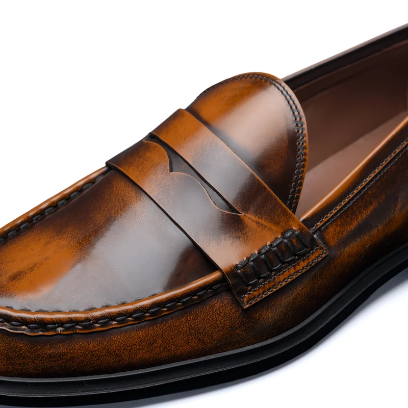 Isabel Bernard Vendôme Blandine mocassins en cuir spazzolato cognac IB51015-636-35