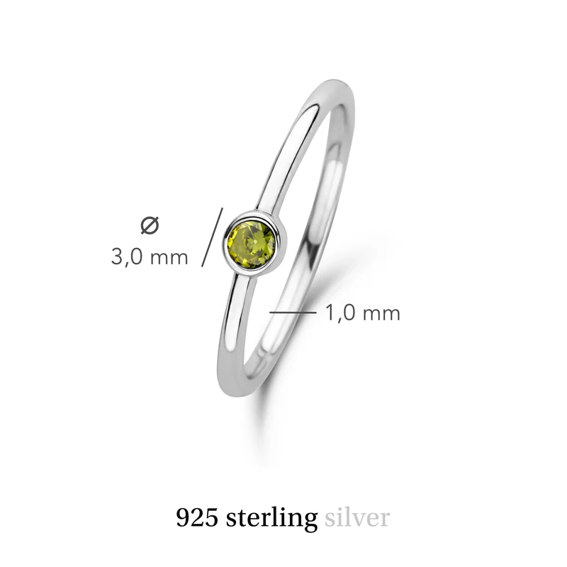 Violet Hamden Venus Zilveren Ring Met Geboortesteen VH330007AUG-60