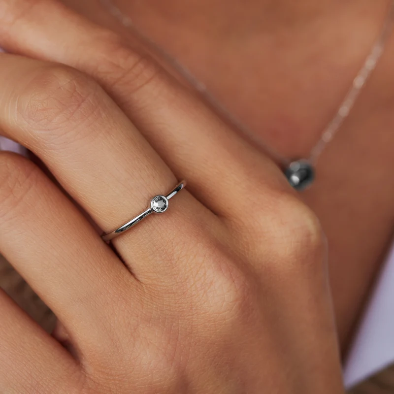 Violet Hamden Venus Zilveren Ring Met Geboortesteen VH330007APR-60
