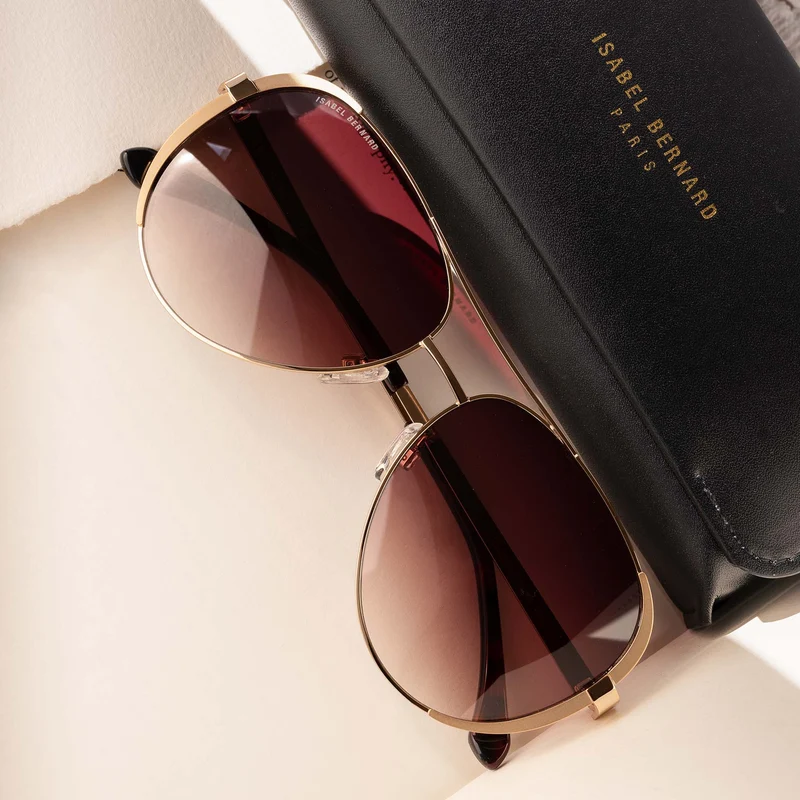 Isabel Bernard La Villette Femmes Lunettes de Soleil Couleur or IB400004-15-14