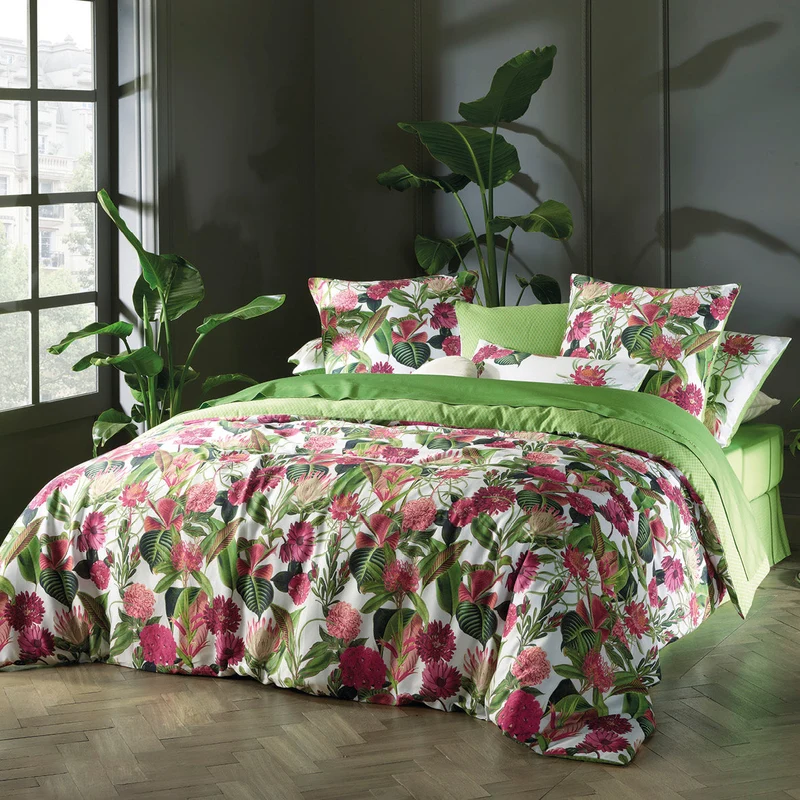 Taie de traversin satin de coton - Garden Micro Vert