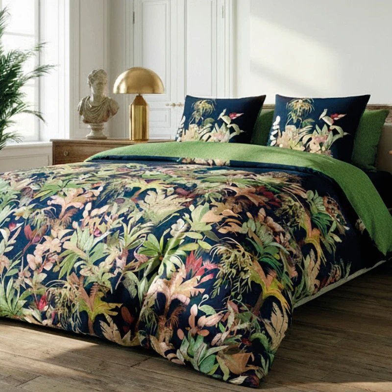 Taie(s) d'oreiller satin de coton - Miami Bleu foncé