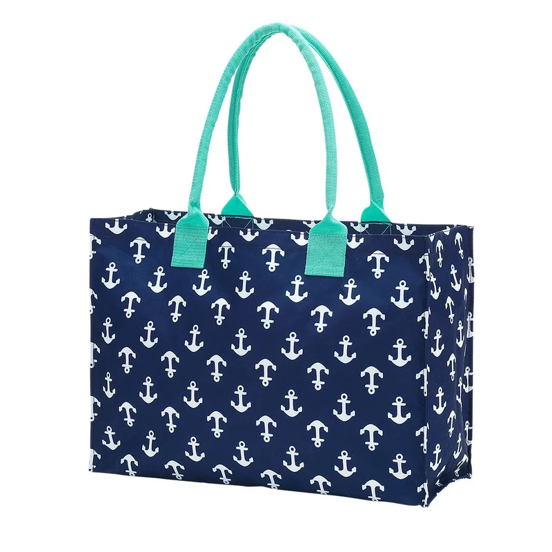 Navy Anchor Tote Bag - Personalized