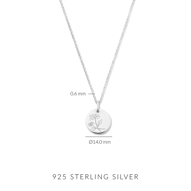 Violet Hamden Venus Collier en Argent 925 Sterling avec Fleur de Naissance VH340026-SEP