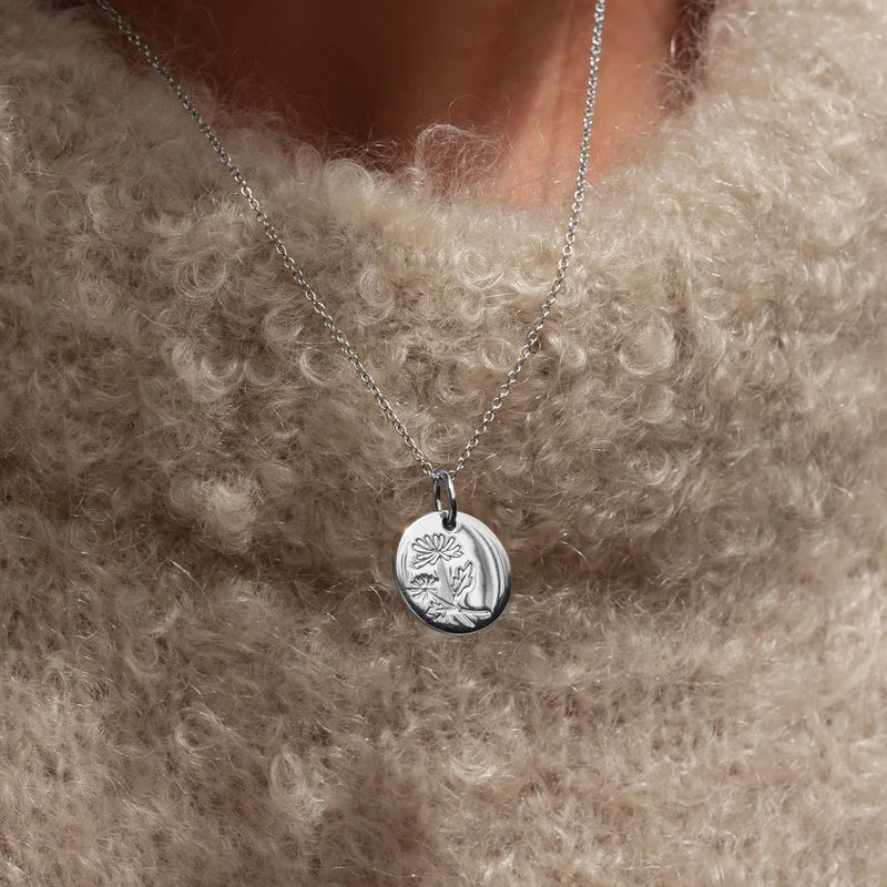 Violet Hamden Venus Collier en Argent 925 Sterling avec Fleur de Naissance VH340026-JUL