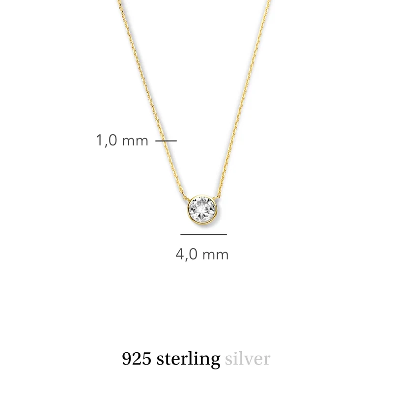 Violet Hamden Venus Collier en Argent 925 Sterling Plaqué Or avec Pierre de Naissance VH340010-OCT