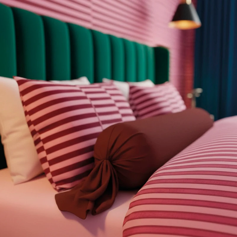 Taie d'oreiller satin de coton - Uni Bordeaux 02