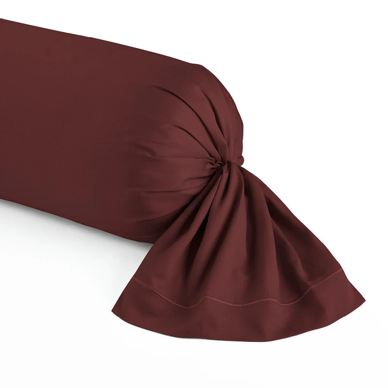 Taie d'oreiller satin de coton - Uni Bordeaux 02