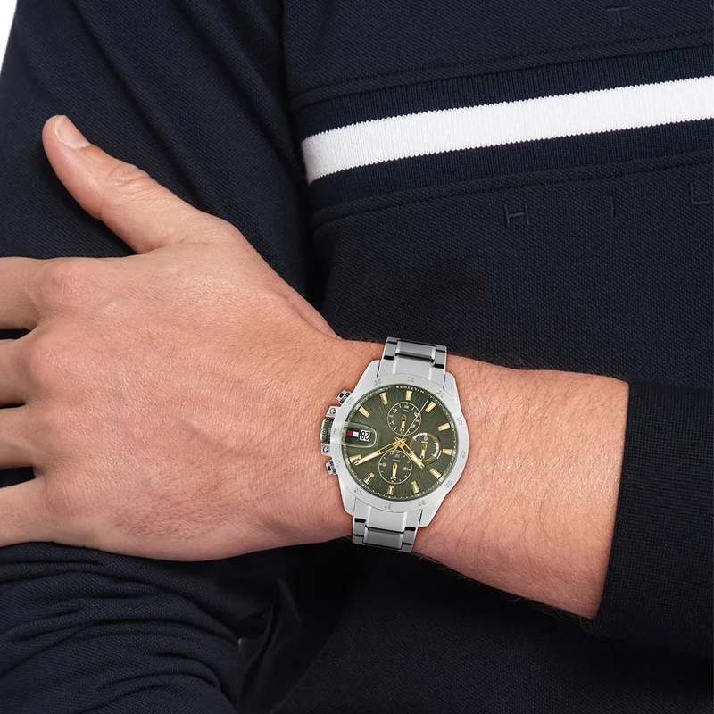 Tommy Hilfiger Jameson Montre Pour Homme Argentée et Verte TH1792197