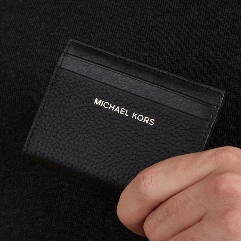 Michael Kors Hudson Hommes Portefeuille à Rabat Noir 39H3LHDF1L-001