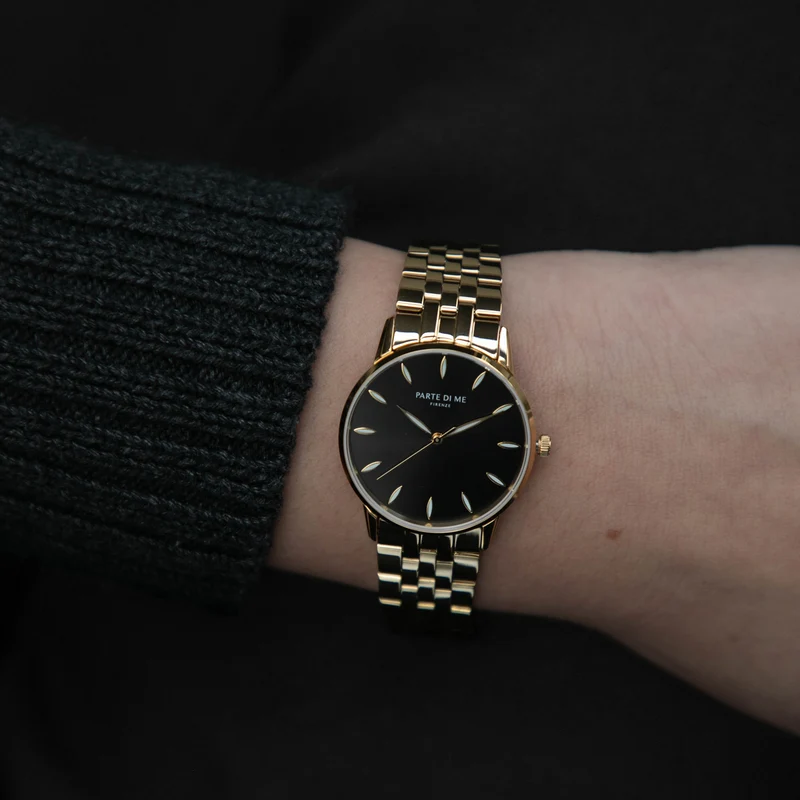 Parte Di Me Orologio montre ronde femme doré et noir PDM09044