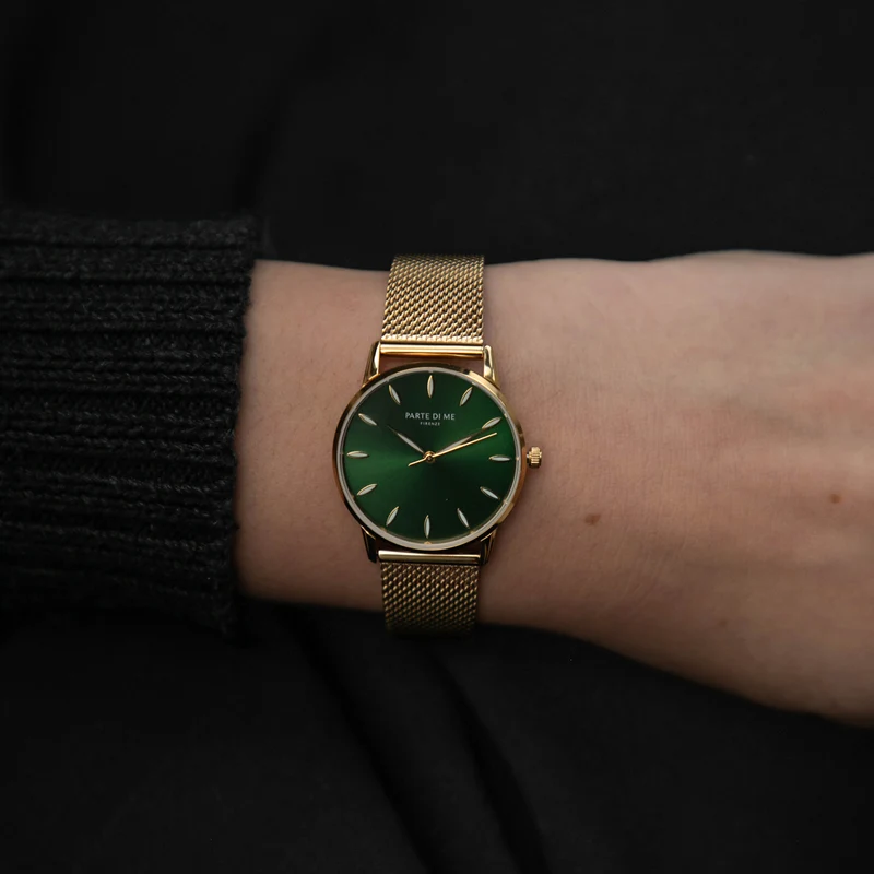 Parte Di Me Orologio montre ronde femme doré et vert PDM09054