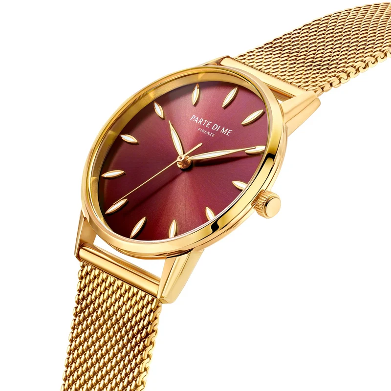 Parte Di Me Orologio montre ronde femme doré et brun foncé PDM09055