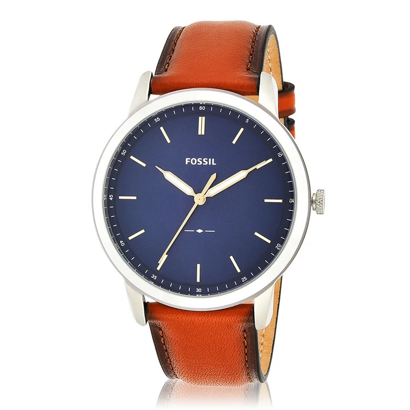 Fossil The Minimalist Montre Pour Homme Argentée Et Bleue FS5304