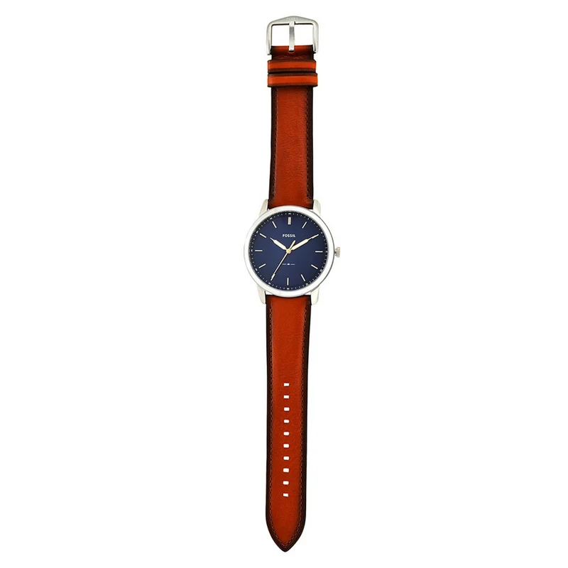 Fossil The Minimalist Montre Pour Homme Argentée Et Bleue FS5304